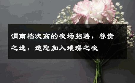 渭南档次高的夜场招聘，尊贵之选，邀您加入璀璨之夜