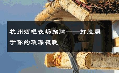 杭州酒吧夜场招聘——打造属于你的璀璨夜晚