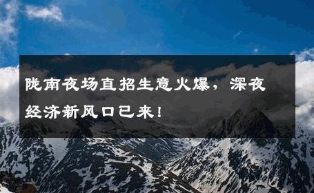 陇南夜场直招生意火爆，深夜经济新风口已来！