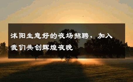 沭阳生意好的夜场招聘，加入我们共创辉煌夜晚