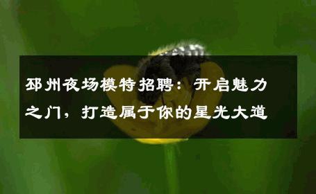 邳州夜场模特招聘：开启魅力之门，打造属于你的星光大道