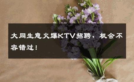 大同生意火爆KTV招聘，机会不容错过！