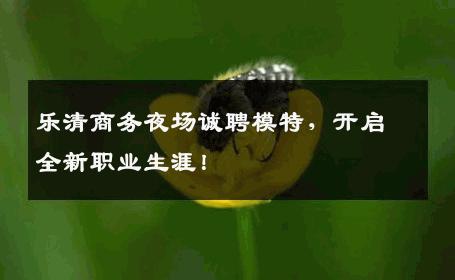 乐清商务夜场诚聘模特，开启全新职业生涯！
