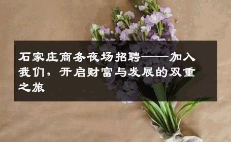 石家庄商务夜场招聘——加入我们，开启财富与发展的双重之旅