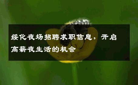 绥化夜场招聘求职信息，开启高薪夜生活的机会