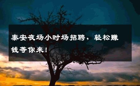泰安夜场小时场招聘，轻松赚钱等你来！