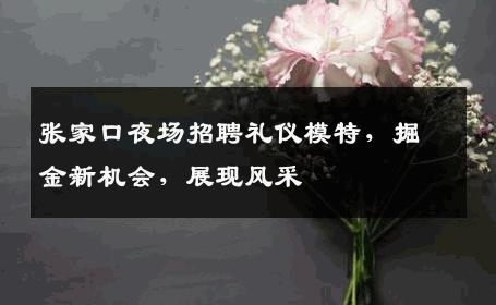 张家口夜场招聘礼仪模特，掘金新机会，展现风采