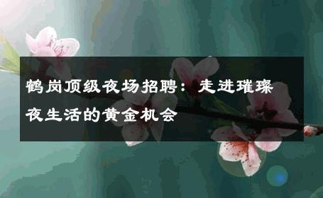 鹤岗顶级夜场招聘：走进璀璨夜生活的黄金机会