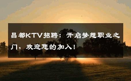 昌都KTV招聘：开启梦想职业之门，欢迎您的加入！