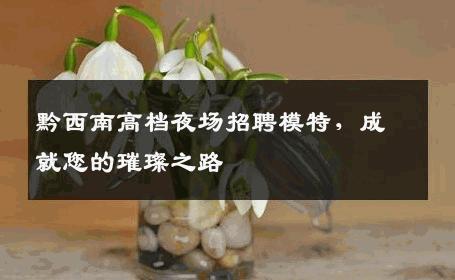 黔西南高档夜场招聘模特，成就您的璀璨之路