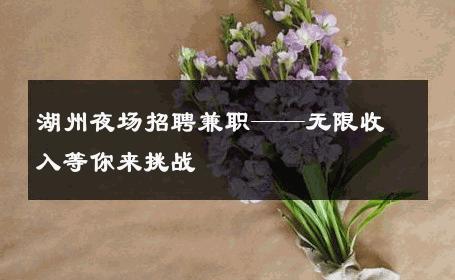 湖州夜场招聘兼职——无限收入等你来挑战
