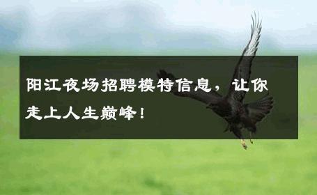 阳江夜场招聘模特信息，让你走上人生巅峰！