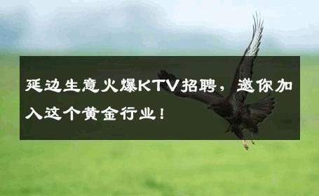 延边生意火爆KTV招聘，邀你加入这个黄金行业！