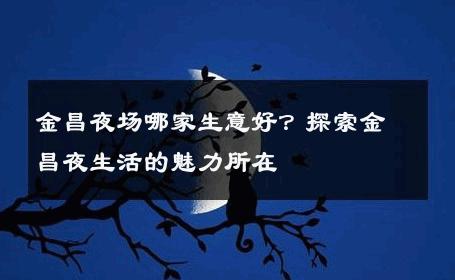 金昌夜场哪家生意好？探索金昌夜生活的魅力所在