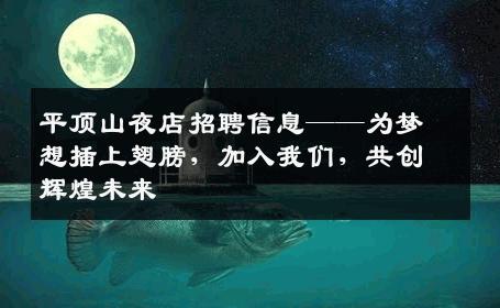 平顶山夜店招聘信息——为梦想插上翅膀，加入我们，共创辉煌未来