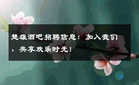 楚雄酒吧招聘信息：加入我们，共享欢乐时光！