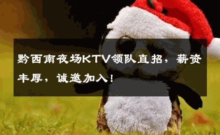 黔西南夜场KTV领队直招，薪资丰厚，诚邀加入！