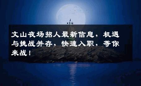 文山夜场招人最新信息，机遇与挑战并存，快速入职，等你来战！