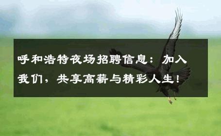 呼和浩特夜场招聘信息：加入我们，共享高薪与精彩人生！