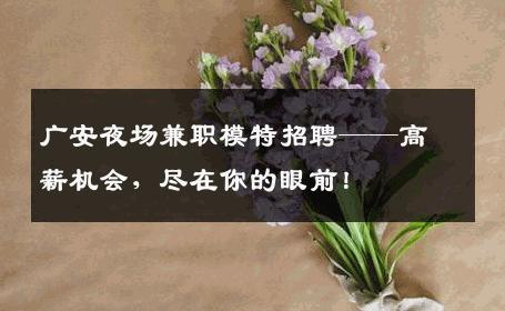 广安夜场兼职模特招聘——高薪机会，尽在你的眼前！