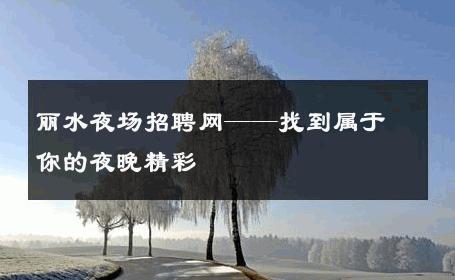 丽水夜场招聘网——找到属于你的夜晚精彩