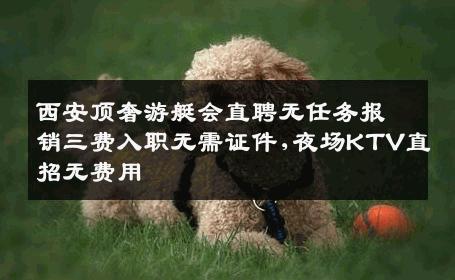 西安顶奢游艇会直聘无任务报销三费入职无需证件,夜场KTV直招无费用