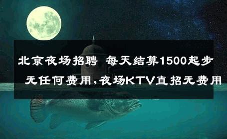 北京夜场招聘 每天结算1500起步 无任何费用,夜场KTV直招无费用