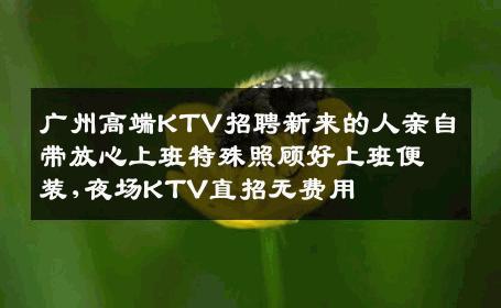 广州高端KTV招聘新来的人亲自带放心上班特殊照顾好上班便装,夜场KTV直招无费用