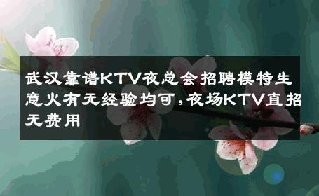 武汉靠谱KTV夜总会招聘模特生意火有无经验均可,夜场KTV直招无费用