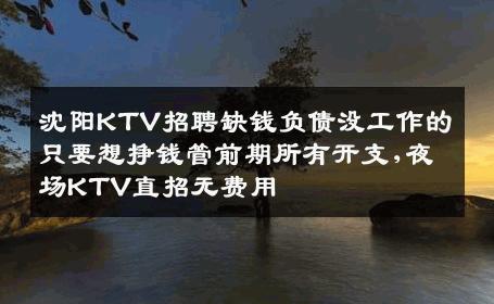 沈阳KTV招聘缺钱负债没工作的只要想挣钱管前期所有开支,夜场KTV直招无费用