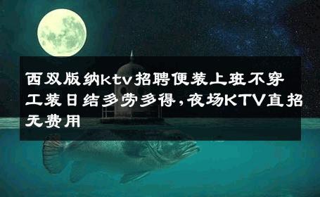 西双版纳ktv招聘便装上班不穿工装日结多劳多得,夜场KTV直招无费用