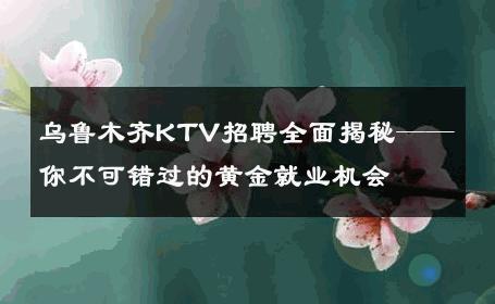 乌鲁木齐KTV招聘全面揭秘——你不可错过的黄金就业机会