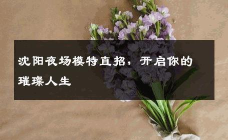 沈阳夜场模特直招，开启你的璀璨人生