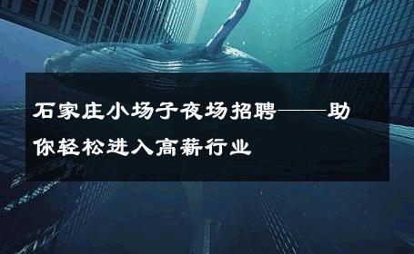 石家庄小场子夜场招聘——助你轻松进入高薪行业