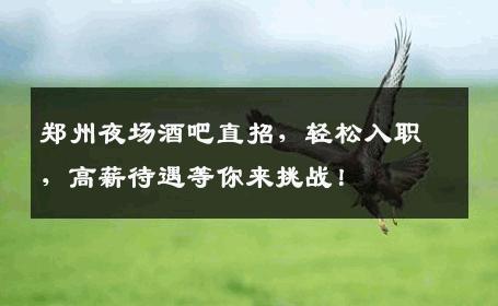 郑州夜场酒吧直招，轻松入职，高薪待遇等你来挑战！