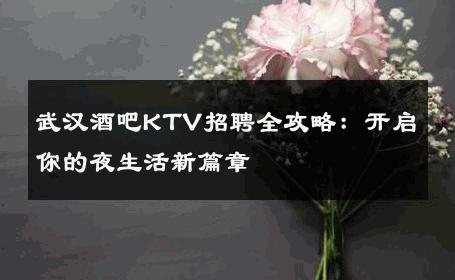 武汉酒吧KTV招聘全攻略：开启你的夜生活新篇章