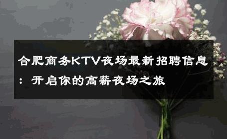 合肥商务KTV夜场最新招聘信息：开启你的高薪夜场之旅