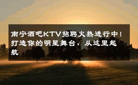 南宁酒吧KTV招聘火热进行中！打造你的明星舞台，从这里起航