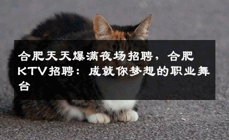 合肥天天爆满夜场招聘，合肥KTV招聘：成就你梦想的职业舞台