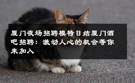 厦门夜场招聘模特日结厦门酒吧招聘：激动人心的机会等你来加入