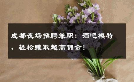 成都夜场招聘兼职：酒吧模特，轻松赚取超高佣金！