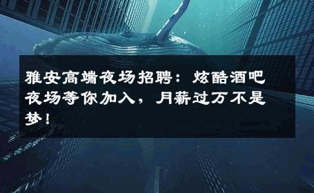 雅安高端夜场招聘：炫酷酒吧夜场等你加入，月薪过万不是梦！