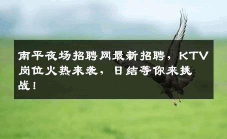 南平夜场招聘网最新招聘，KTV岗位火热来袭，日结等你来挑战！