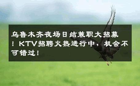 乌鲁木齐夜场日结兼职大招募！KTV招聘火热进行中，机会不可错过！