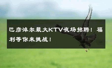 巴彦淖尔最大KTV夜场招聘！福利等你来挑战！