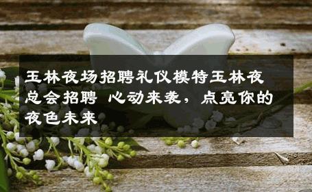 玉林夜场招聘礼仪模特玉林夜总会招聘 心动来袭，点亮你的夜色未来