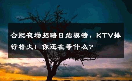 合肥夜场招聘日结模特，KTV排行榜大！你还在等什么？