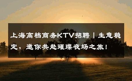 上海高档商务KTV招聘丨生意稳定，邀你共赴璀璨夜场之旅！