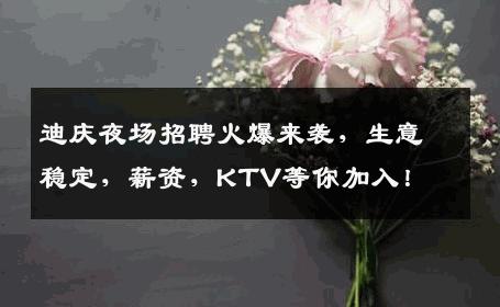 迪庆夜场招聘火爆来袭，生意稳定，薪资，KTV等你加入！