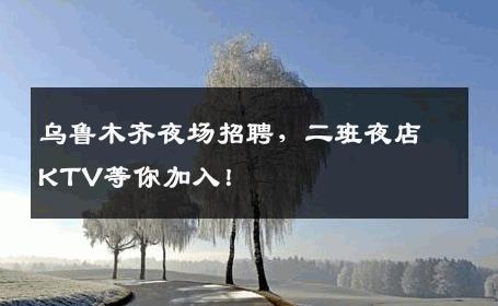 乌鲁木齐夜场招聘，二班夜店KTV等你加入！